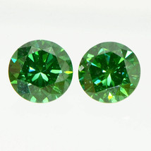 Round Shape Diamond Matching Pair Fancy Green Color Loose Enhanced VVS2 0.52 TCW - £451.55 GBP