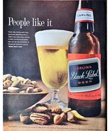 Carling Black Label beer frosty glass of beer 1962 Vintage Print Ad - $11.18 CAD