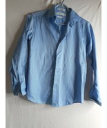 Blue Calvin Klein cotton blend Long sleeve Dress Shirt Size 12 Youth - $298.60 MXN