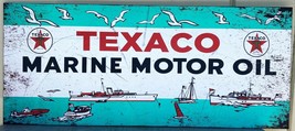 Texaco Marine Metal Signs Paper Litho 54&quot; by 23&quot; - £274.65 GBP