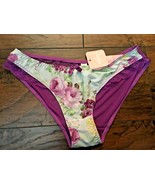 Affinitas G Grace Hannah Bright violet floral bikini panty 643 L large New - £7.44 GBP