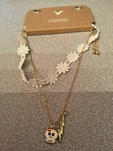 American Eagle Outfitters daisy skull choker necklace New - $12.19