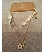 American Eagle Outfitters daisy skull choker necklace New - £9.48 GBP