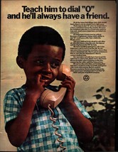 1972 Print Ad AT&amp;T Bell Telephone Co 13in x 10 in Child Dial O For Help d8 - £19.24 GBP