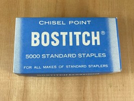 Opened Vintage Box of Bostitch Chisel Point Staples - approx. 3000 staples - $4.75