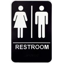Hillman Unisex Restroom Sign with Braille 6&quot; x 9&quot; - $25.74 CAD
