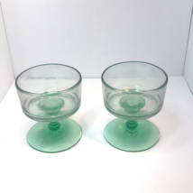 Holiday Studio Project Uranium Green Glass Pillar Candle Holders Set of ... - £23.18 GBP