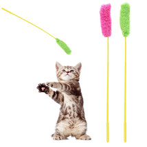 2 Pc Cat Toy Teaser Wand Catcher Stick Exerciser Interactive Toy Pet Pla... - £14.17 GBP