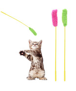 2 Pc Cat Toy Teaser Wand Catcher Stick Exerciser Interactive Toy Pet Pla... - £14.14 GBP