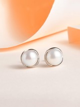 925 Plata de Ley Genuina Cultivada Perla de Agua Dulce Pendientes Regalo - £27.73 GBP