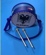 NEW ALBANIA BLU DRUM TAMBOUR TROMEL-FOLK MUSICAL INSTRUMENT-CHILDREN TOY... - $24.75