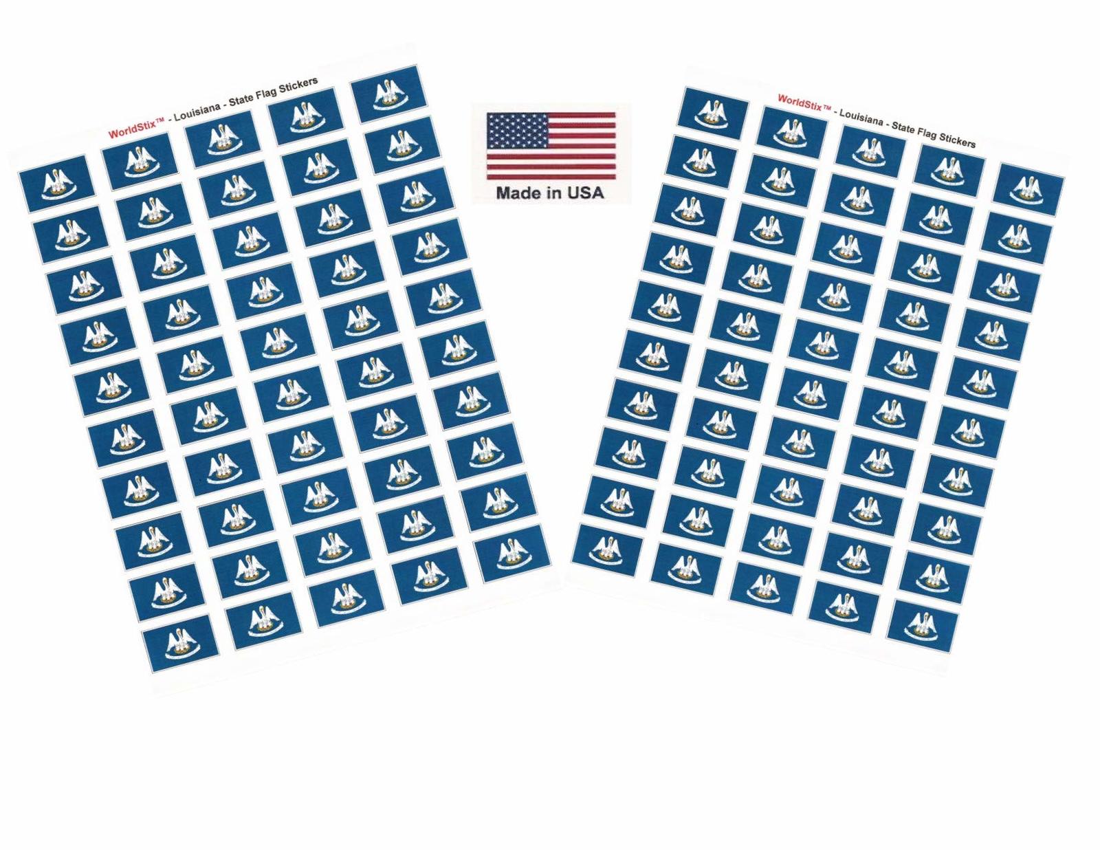 Made in USA! 100 Louisiana 1.5&quot; x 1&quot; Self Adhesive State Flag Stickers, ... - $9.95