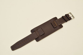  Bikers Brown wide Leather Watch Band Buckle Punk Rock Skaters cuff stap  - £17.27 GBP
