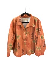 Norm Thompson Womens 3XL Long Sleeve Shacket Shirt Jacket Button Up Asia... - £23.50 GBP