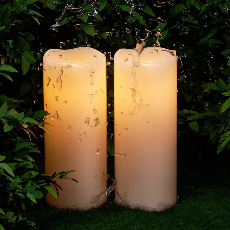 Eldnacele 8" 10" × 4" Large Waterproof Outdoor Flameless Candles Remote and Time Item image 3