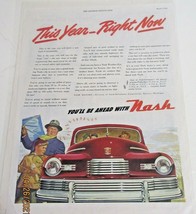 1946 Print ad for Nash Automobile- "This year right now" , Red Nash   - $9.99