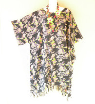 LT10 Floral 42&quot; Midi Batik Kaftan Plus Caftan Kimono Tunic Hippy Dress up to 5X - £23.90 GBP