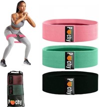 Nwt 3 Pack Peachy Thick Elastic Stretch Fabric Booty Exercise Bands &amp; Carry Case - £14.15 GBP