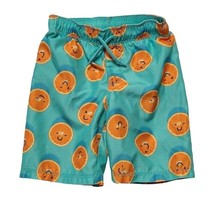 Old Navy Boys Swim Trunks Shorts Oranges 5T Lined Smiley Smiles Blue - £10.00 GBP