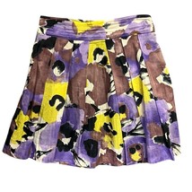 The Limited Skirt Pleated Watercolor Purple Silk Blend Lined Women Size 8 - £18.35 GBP