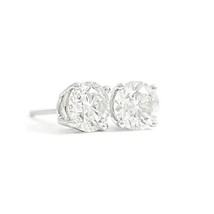 Authenticity Guarantee 
Round Diamond Stud Earrings 14K White Gold 4-Prong Ba... - £4,792.13 GBP