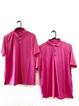 Lot of 2 Gildan Unisex Women Men Short Sleeve Solid Tagless Polo Shirt, Pink, M - £7.12 GBP