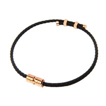 Clavis Vita Magnetic Therapy Sports Golf Health Necklace Black Band Rose Gold - £146.36 GBP