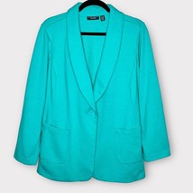 SUSAN GRAVER Weekend Regular Marina Ponte Knit Blazer teal green size 2XP - £26.63 GBP