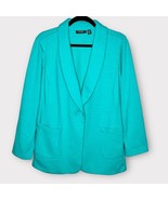 SUSAN GRAVER Weekend Regular Marina Ponte Knit Blazer teal green size 2XP - £26.64 GBP