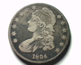 1834 Bust Half Dollar O.113 Very Fine+ Vf+ Nice Original Coin Bobs Coins - £105.44 GBP