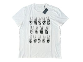 John Varvatos Mens XL Off-White Peace Hands Graphic T-Shirt - $93.10