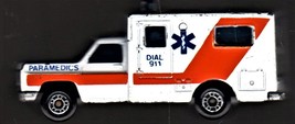 Matchbox Ambulance 1977 Paramedics Orange White Diecast Car Macau - $4.50