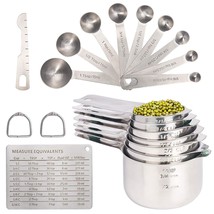 20Pcs Measuring Cups And Measuring Spoons Set, Food-Grade Stainless Steel Measur - £38.36 GBP