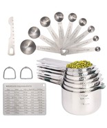 20Pcs Measuring Cups And Measuring Spoons Set, Food-Grade Stainless Stee... - £37.52 GBP
