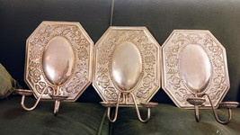 Set of 3 Rare 1980s Vintage Gisela Graham Brass Wall Sconces - £208.98 GBP