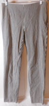 A NEW DAY Skinny Ankle Pants Women Size 4 Black &amp; White Stripe Side Zip Mid Rise - £12.65 GBP