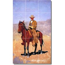 Frederic Remington Western Painting Ceramic Tile Mural BTZ07334