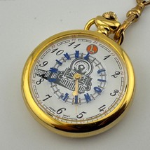 Lionel Trains Quartz Watch Men Gold Tone Open Face Choo Choo Sound New B... - $37.99