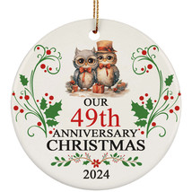 Vintage Owl Couple Ornament Our 49th Anniversary Christmas 49 Year Together Gift - £12.17 GBP