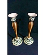 Beautiful Green and White Ceramic &amp;  Metal &amp; Candle Holders - £33.62 GBP