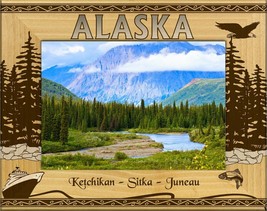 Alaska Ports Laser Engraved Wood Picture Frame (3 x 5) - $25.99