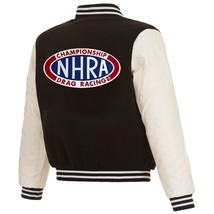 NHRA JH Design Two Hit Reversible Fleece Jacket with Faux Leather Sleeves  Black - £112.24 GBP