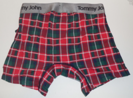 Tommy John Mens Small Second Skin 4&#39;&#39; Boxer Briefs Red Green Underwear Holiday - £23.35 GBP