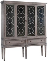 TV Cabinet Wilcox Raised Greige Distressed Wood Mirror Bi-Fold Doors Dra... - £4,267.76 GBP