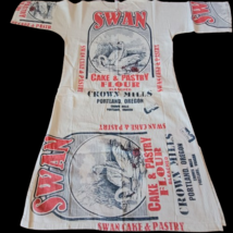 Flour Sack Dress Swan Vintage Look Feed Bag Garden Hippie Boho One Size ... - $98.99