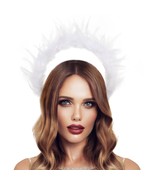 White Feather Halo Headband Crown Cosplay Costume Fairy Crown Women Hall... - £53.67 GBP