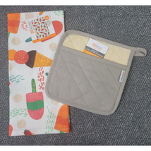 MU Kitchen Oven Mitt Potholder Ice Cream 100% Cotton Terry Lined 2pc Set... - $16.80