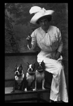 Mrs. Rhoades and Her Three Boston Terriers - Art Print - £17.85 GBP+