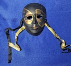 vintage brass face mask mardi gras style decorative - £15.03 GBP