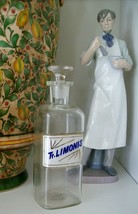 RARE Glass Label Apothecary Bottle~LUG~1800&#39;s~TR. LIMONIS~TINCTURE OF LEMON - £148.30 GBP